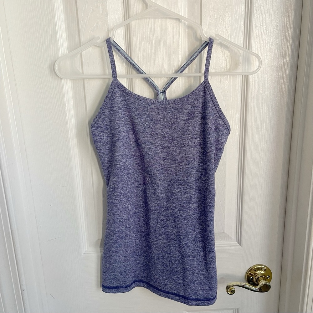 Ivivva Tumblin’ Power Y Racerback Active Tank Heather Purple with Built in Bra